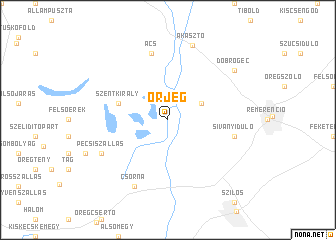 map of Őrjeg