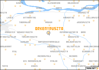 map of Örkénypuszta