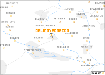 map of Orlinoye Gnezdo