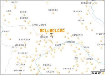 map of Orlja Glava