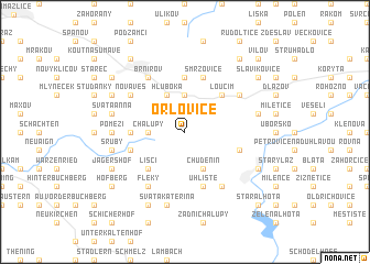 map of Orlovice