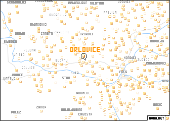 map of Orlovice