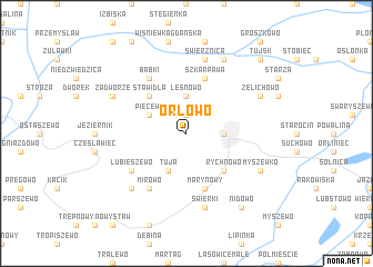 map of Orłowo