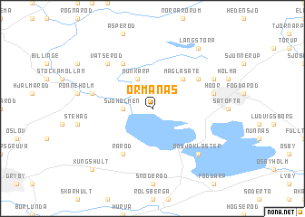 map of Ormanäs