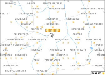 map of Ormánd