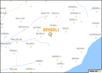 map of Ormanlı