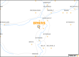 map of Ormeniş