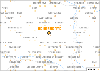 map of Ormosbánya