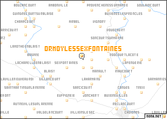 map of Ormoy-lès-Sexfontaines