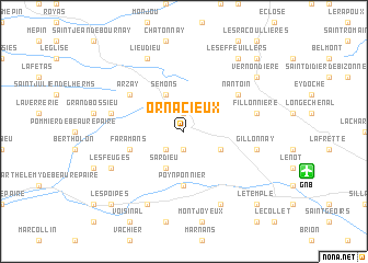 map of Ornacieux