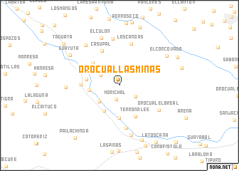 map of Orocual Las Minas