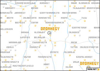 map of Örömhegy