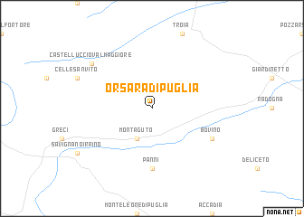 map of Orsara di Puglia