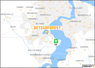 map of Ortega Forest