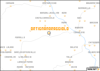 map of Ortignano Raggiolo