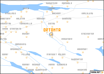 map of Örtomta