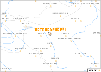 map of Ortona deʼ Marsi