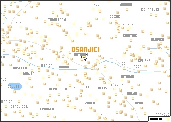 map of Ošanjići