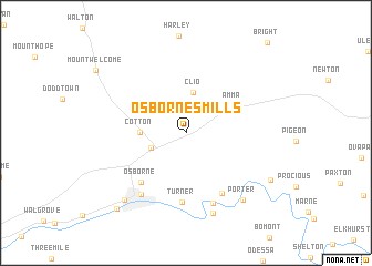 map of Osbornes Mills