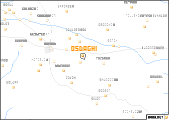 map of Osdāghī