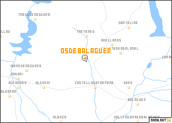 map of Os de Balaguer
