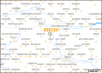 map of Oseček
