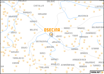 map of Osečina