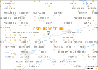 map of Osek nad Bečvou