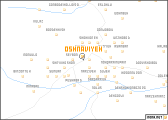 map of Oshnavīyeh