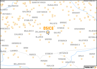 map of Osiče