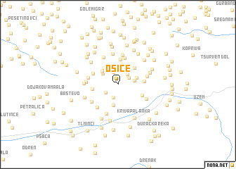 map of Osiče