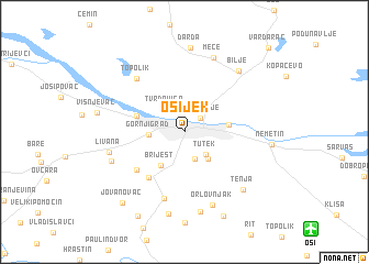 map of Osijek