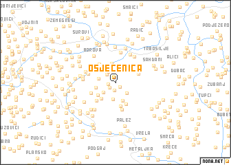 map of Osječenica