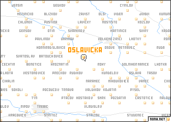 map of Oslavička