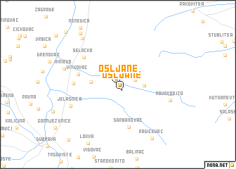 map of Ošljane