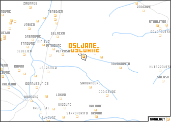 map of Ošljane