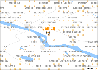 map of Ośnica