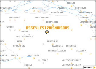 map of Ossey-les-Trois-Maisons