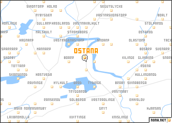 map of Östanå