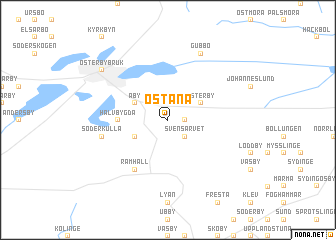 map of Östanå