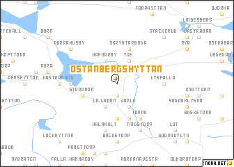 map of Östanbergshyttan