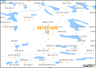 map of Östantorp