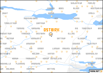 map of Østbirk