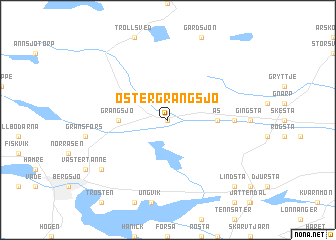 map of Östergrängsjö