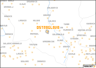 map of Ostra Glava