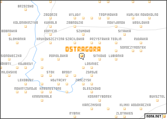 map of Ostra Góra