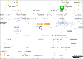 map of Ostrá Lúka