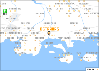 map of Östranäs