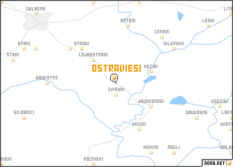 map of Ostravieši