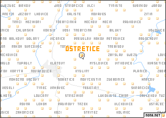 map of Ostřetice